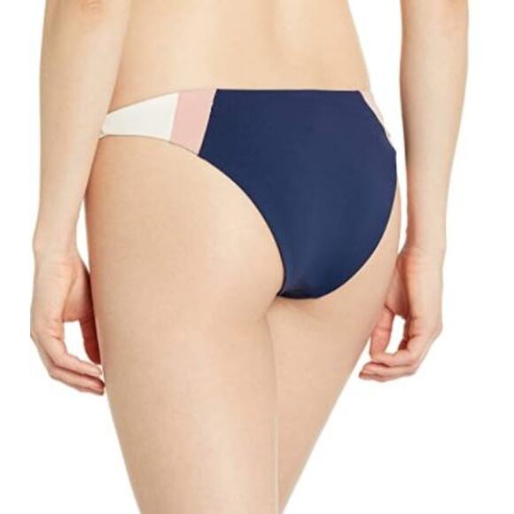 L*Space Pink Navy Blue Reversible Bikini Bottom LARGE Colorblock Cheeky $75 NEW - Picture 6 of 7